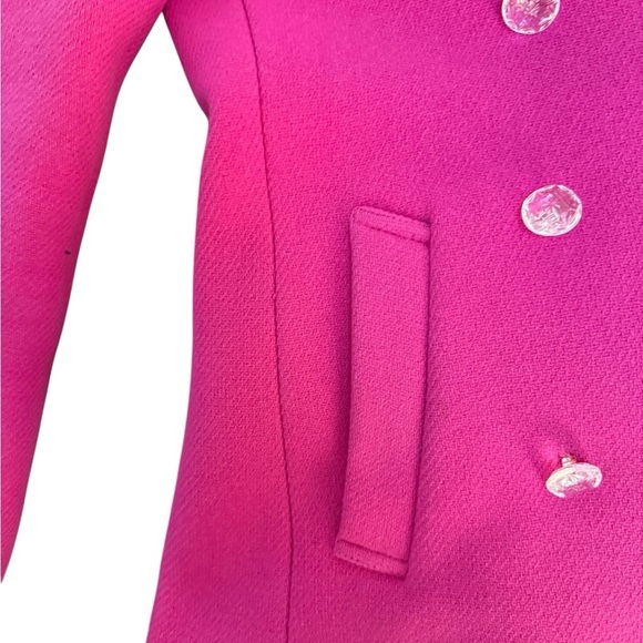 J Crew Stadium Cloth Raspberry Pink Pea Coat Size 2 - Picture 5 of 5